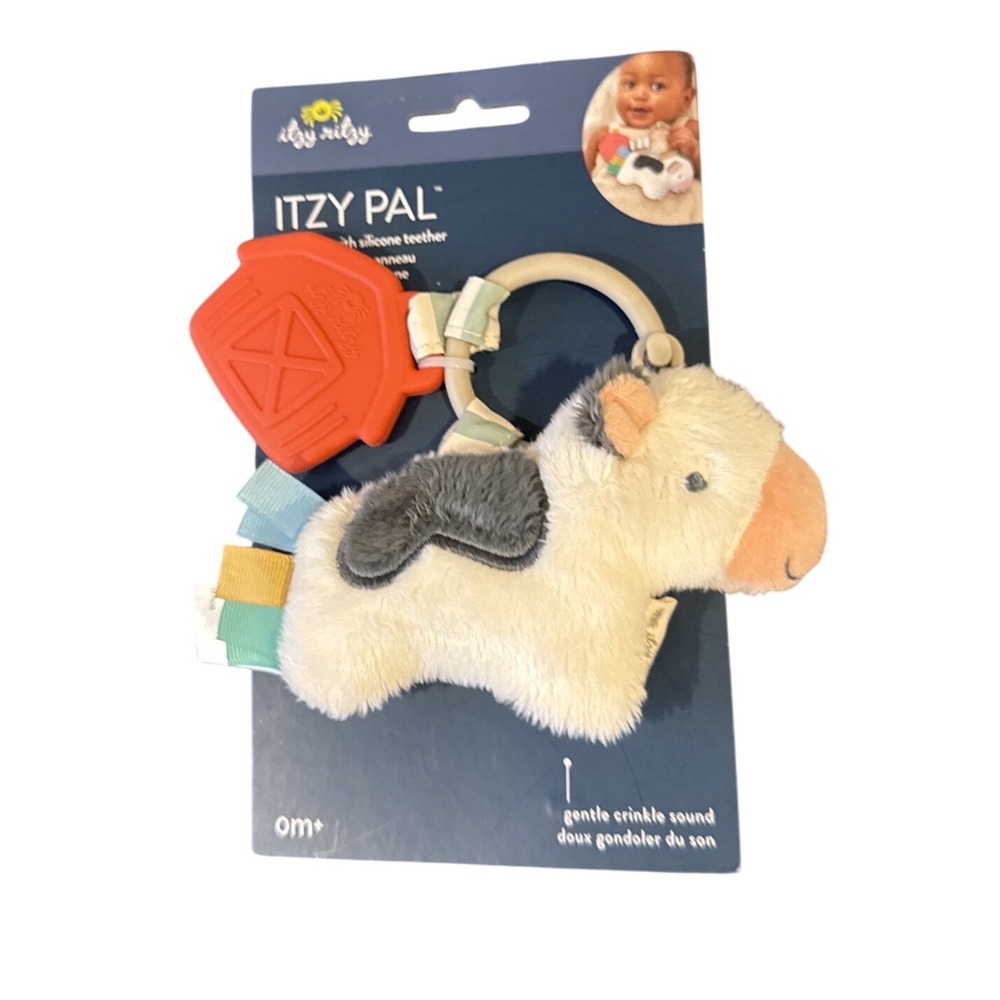 New Itzy Baby Cow‎ Lovey Pacifier Pal Farm Themed Infant Necessity Shower Gift